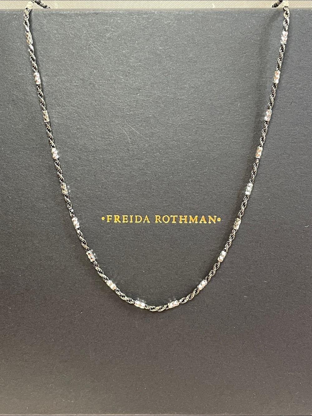 Freida Rothman Sterling SIlver Dual-Tone Twisted Rope Necklace 17"